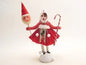 Xmas Girl With Santa Pick - Vintage Inspired Spun Cotton | Vintage by Crystal Spun Cotton Ornament - Bon Ton goods