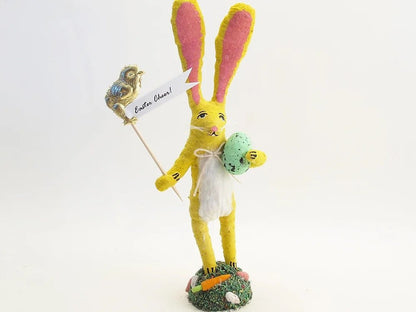 Yellow Easter Bunny Figure - Vintage by Crystal | Vintage by Crystal Spun Cotton Ornament - Bon Ton goods