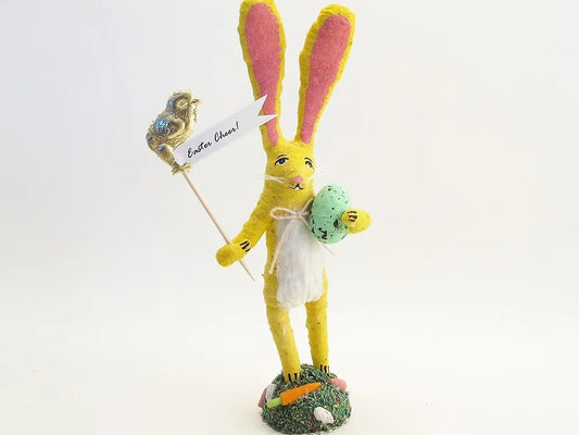 Yellow Easter Bunny Figure - Vintage by Crystal | Vintage by Crystal Spun Cotton Ornament - Bon Ton goods
