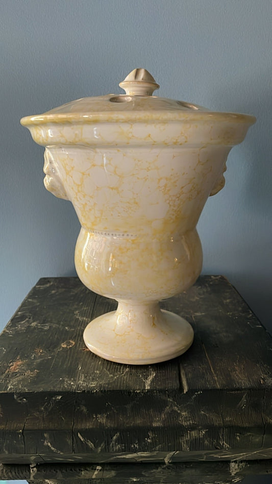 Yellow Marbleized Bouquetière - Tulipiere Lion Tulip Vase – Large | Handmade Erik Bendtsen Ceramics - Bon Ton goods