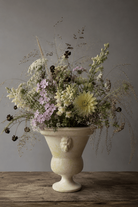 Yellow Marbleized Bouquetière - Tulipiere Lion Tulip Vase – Large | Handmade Erik Bendtsen Ceramics - Bon Ton goods