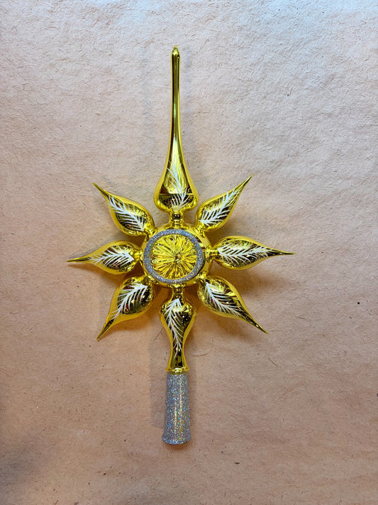 Yellow Star Tree Topper by Nostalgie Christbaumschmuck