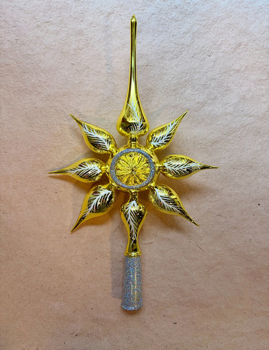Yellow Star Tree Topper by Nostalgie Christbaumschmuck