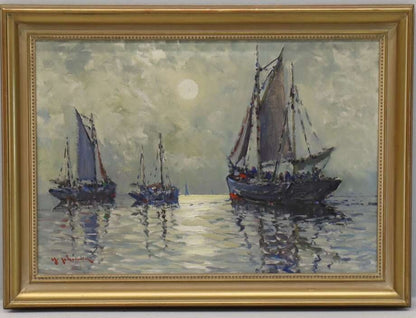 Yo Johansson — Coastal Scene with Sailing Ships - Bon Ton goods