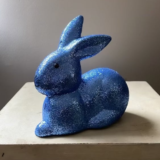 Blue Glitter Little Bunny Lying - Ino Schaller