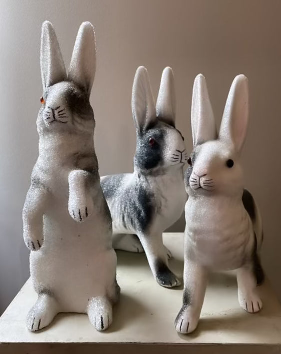 Black and White Beaded Bunny - Ino Schaller