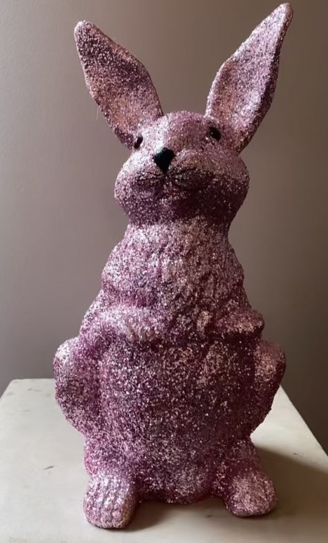 Brilliant Purple Glitter Large Upright Bunny - Ino Schaller