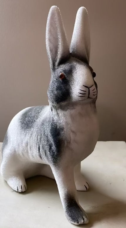 Black and White Beaded Bunny - Ino Schaller
