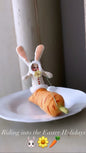 Bunny Riding Carrot | Vintage by Crystal Spun Cotton Ornament