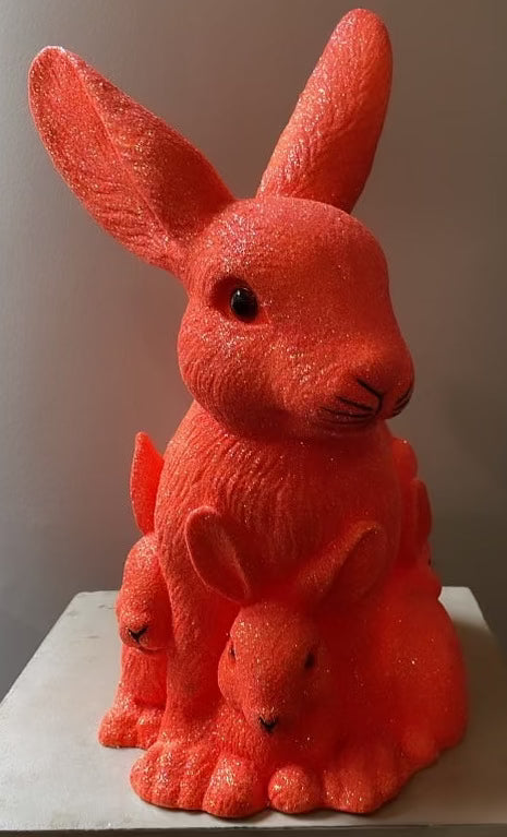 Hot Orange/Pink Glitter Mother Bunny with Kit - Ino Schaller