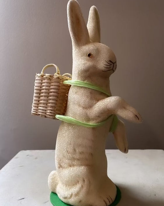 Cream Beaded Bunny with Basket - Ino Schaller