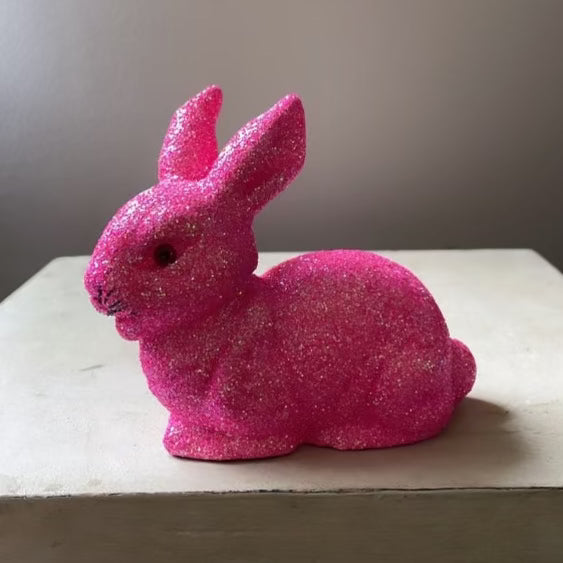 Hot Pink Glitter Extra Small Bunny Lying - Ino Schaller