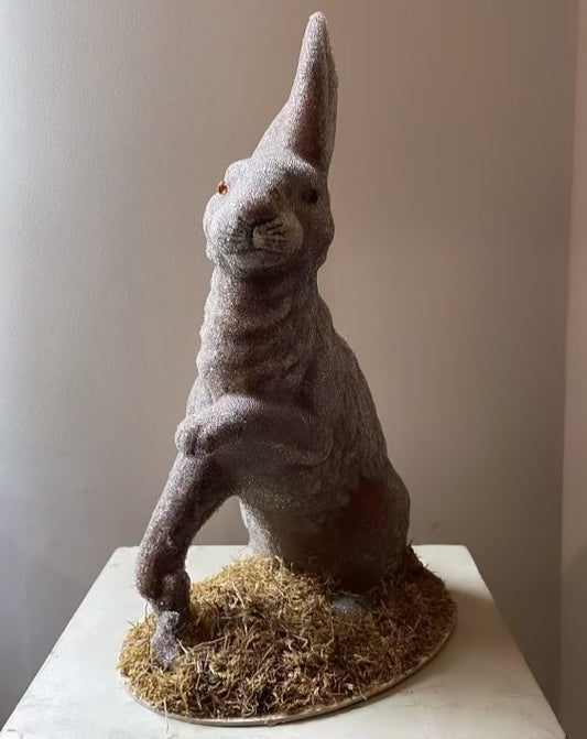 Brown Beaded Bunny Sitting on Grass - Ino Schaller