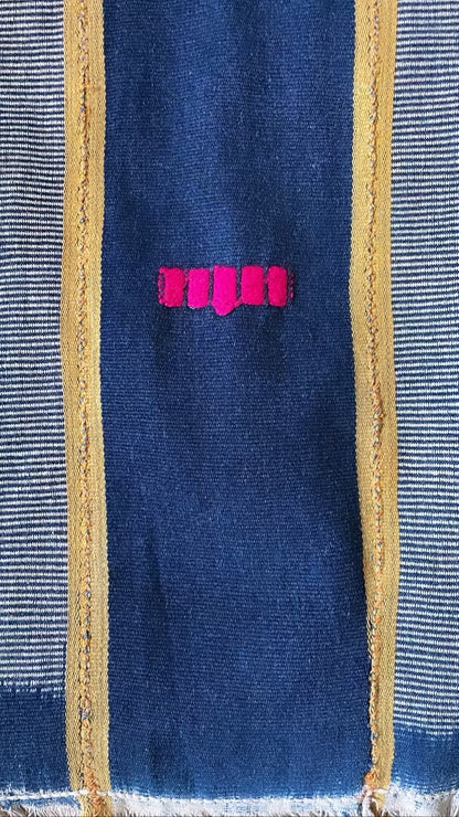 Vintage Moroccan Indigo Cotton Throw