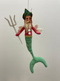 Mermaid Santa Ornament - Vintage Inspired Spun Cotton | Vintage by Crystal Spun Cotton Ornament