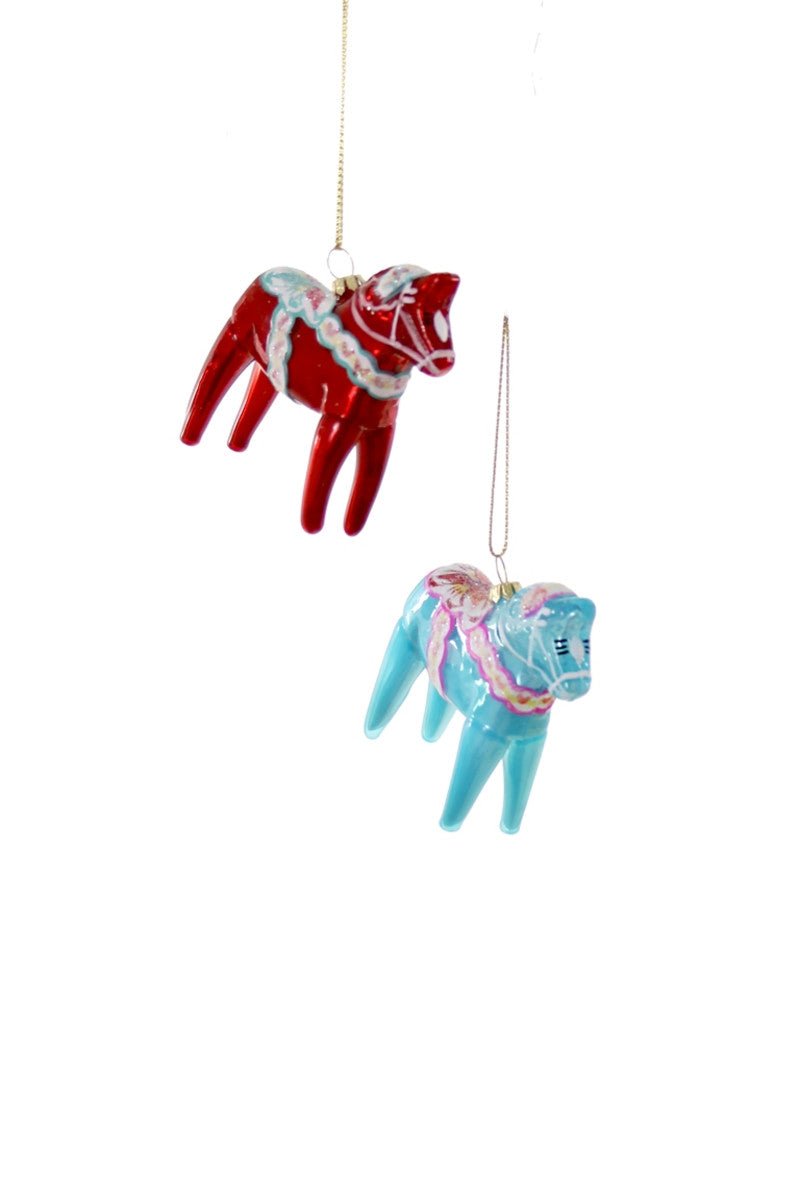 Dala Hest - Blue Christmas Ornament - Bon Ton goods