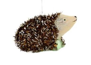Tinsel Hedgehog - Brown | Christmas Ornament - Bon Ton goods